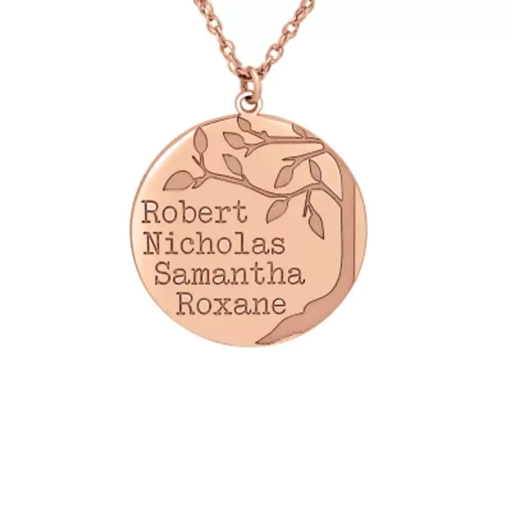 Personalized Womens Sterling Silver Family Tree Name Pendant Necklace