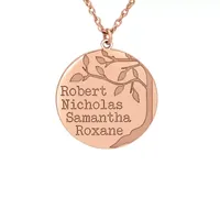 Personalized Womens Sterling Silver Family Tree Name Pendant Necklace