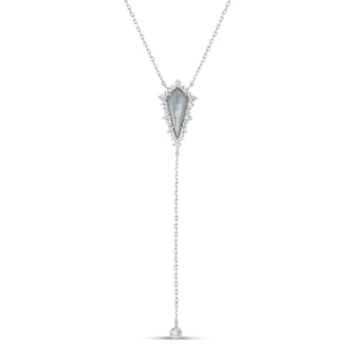 Womens White Mother Of Pearl Sterling Silver 18 Inch Y Necklace