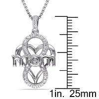Womens Diamond Accent Natural White Diamond Sterling Silver 18 Inch Pendant Necklace