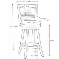 Woodgrove Cappuccino Stained Bar Height 2-pc. Bar Stool