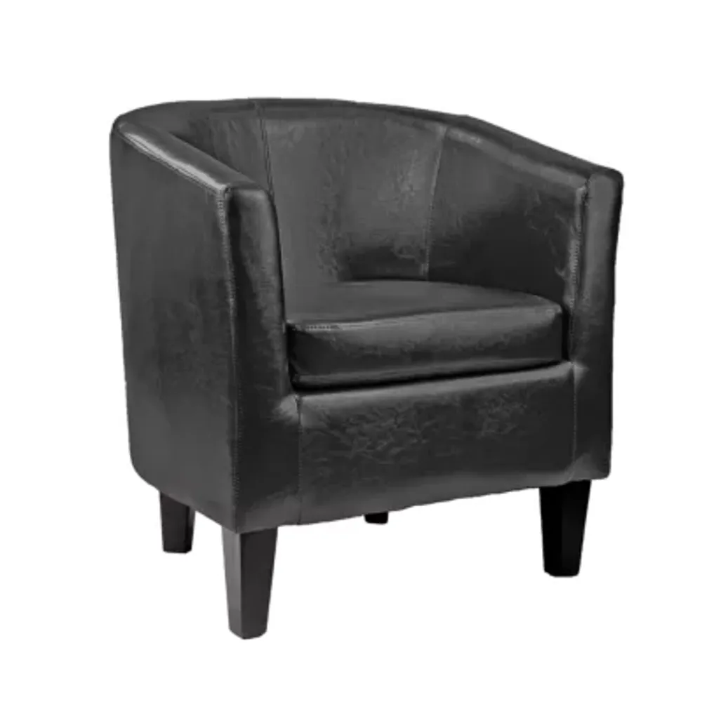 Antonio Leather Barrel Chair