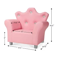 Melissa & Doug Child'S Crown Armchair - Pink Faux Leather Kids Chair