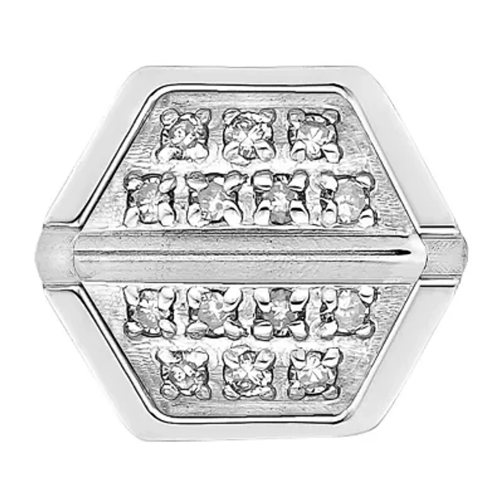 Mens 1/10 CT. T.W. Diamond Stainless Steel Stud Earring