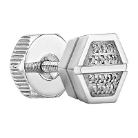 Mens 1/10 CT. T.W. Diamond Stainless Steel Stud Earring