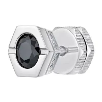 Mens Cubic Zirconia Stainless Steel Stud Earring