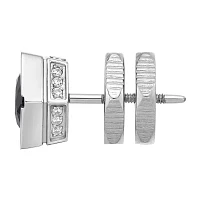 Mens Cubic Zirconia Stainless Steel Stud Earring