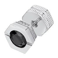 Mens Cubic Zirconia Stainless Steel Stud Earring