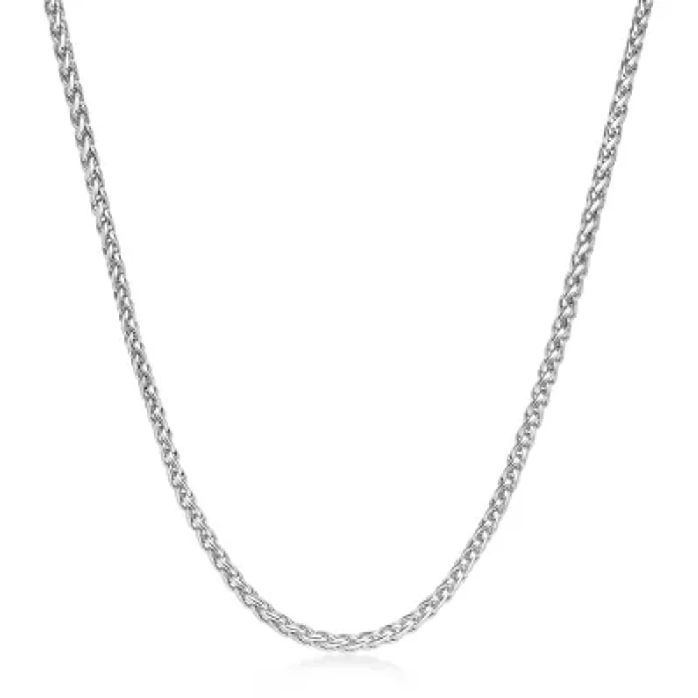 Mens Stainless Steel 20" Wheat Chain Necklace