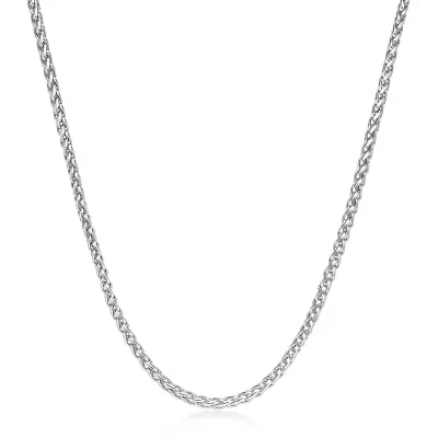 Mens Stainless Steel 20" Wheat Chain Necklace