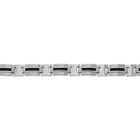 Mens Stainless Steel Railroad Link Bracelet