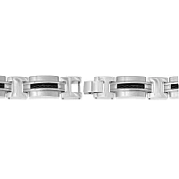 Mens Stainless Steel Railroad Link Bracelet