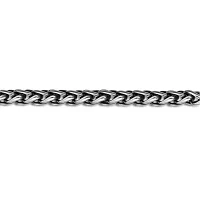 Mens Stainless Steel & Black IP 9" 8mm Wheat Bracelet