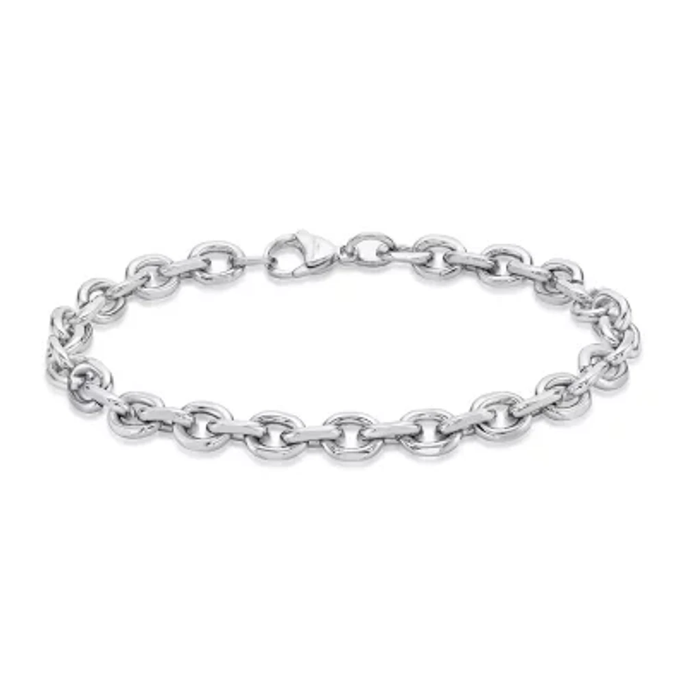 Mens Stainless Steel 9" 7mm Rolo Bracelet