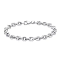 Mens Stainless Steel 9" 7mm Rolo Bracelet