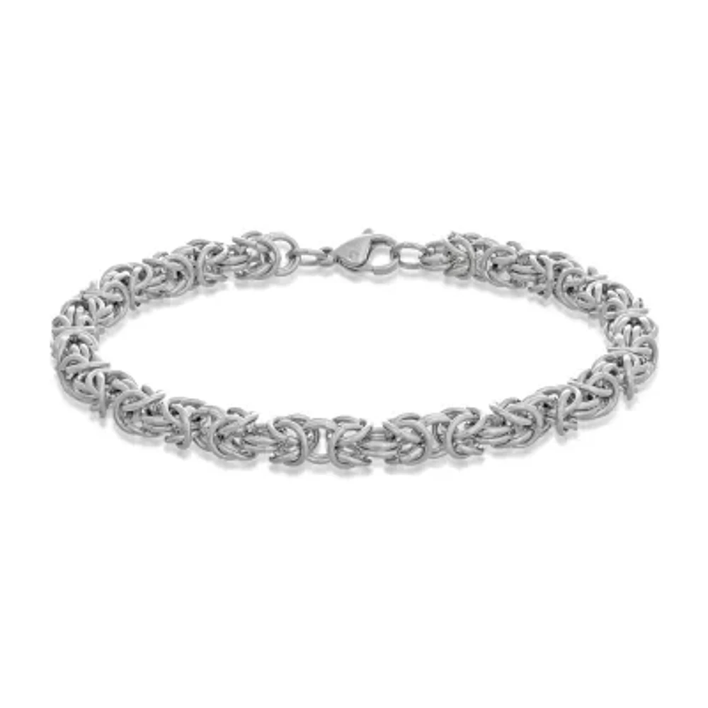 Mens Stainless Steel 9" 7mm Byzantine Bracelet