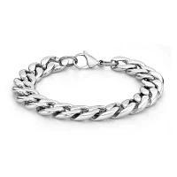 Mens Stainless Steel 9" 13mm Chunky Curb Bracelet