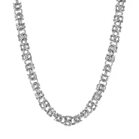 Mens Stainless Steel 24" 7mm Byzantine Chain