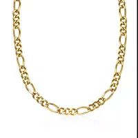 Stainless Steel 24 Inch Solid Figaro Chain Necklace