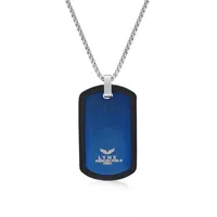 Mens Stainless Steel Cross Dog Tag Pendant Necklace