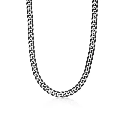 Stainless Steel Solid Curb Chain Necklace