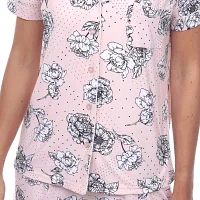 White Mark Womens Short Sleeve 2-pc. Pajama Sets