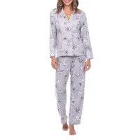White Mark Womens Long Sleeve 2-pc. Pant Pajama Set