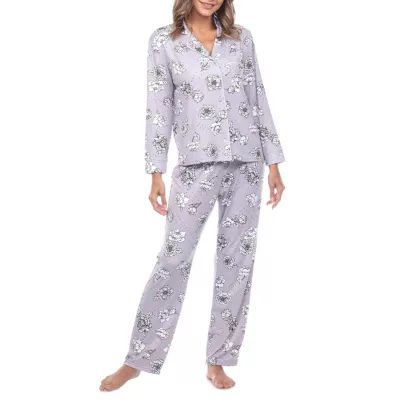 White Mark Womens Long Sleeve 2-pc. Pant Pajama Set