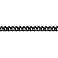 Mens Stainless Steel & Black IP 22" 12mm Curb Chain