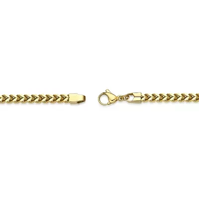 Mens Stainless Steel & Gold-Tone IP 4mm Foxtail Chain Necklace