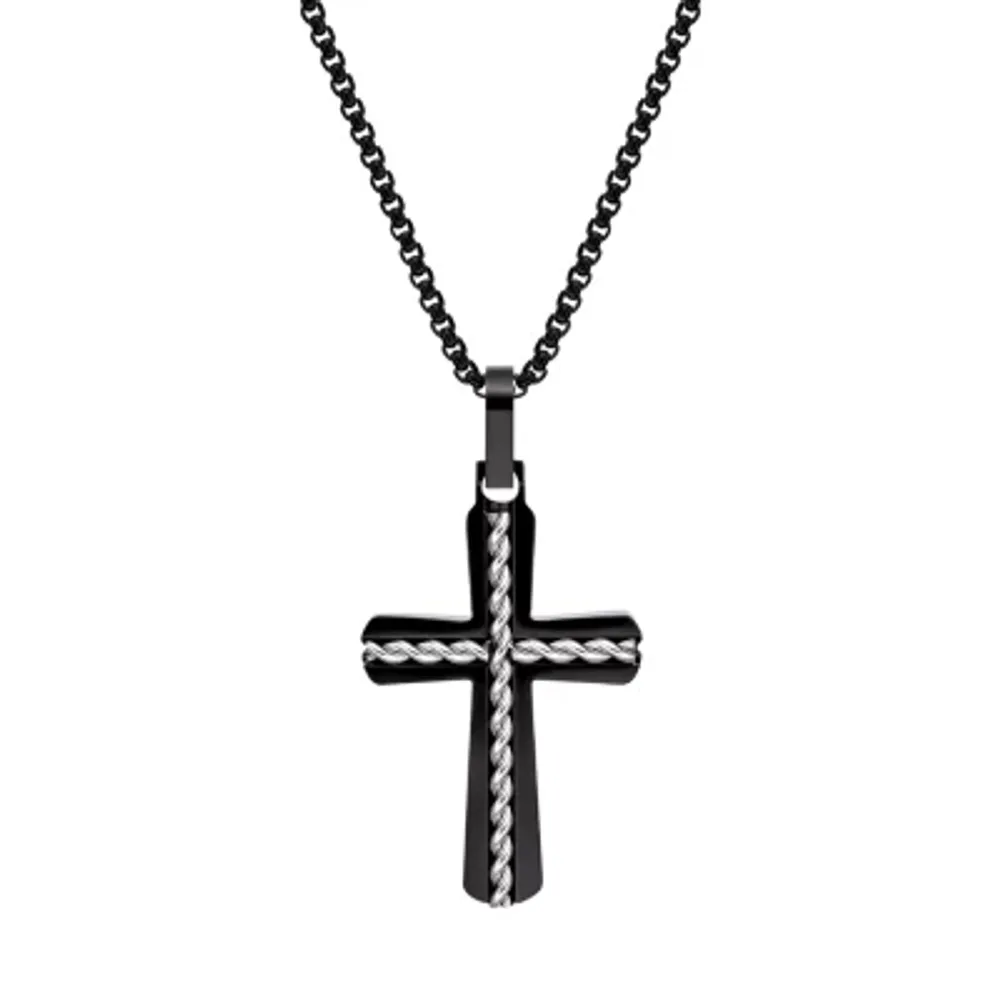 FINE JEWELRY Mens Stainless Steel Cross Pendant Necklace | Pueblo Mall