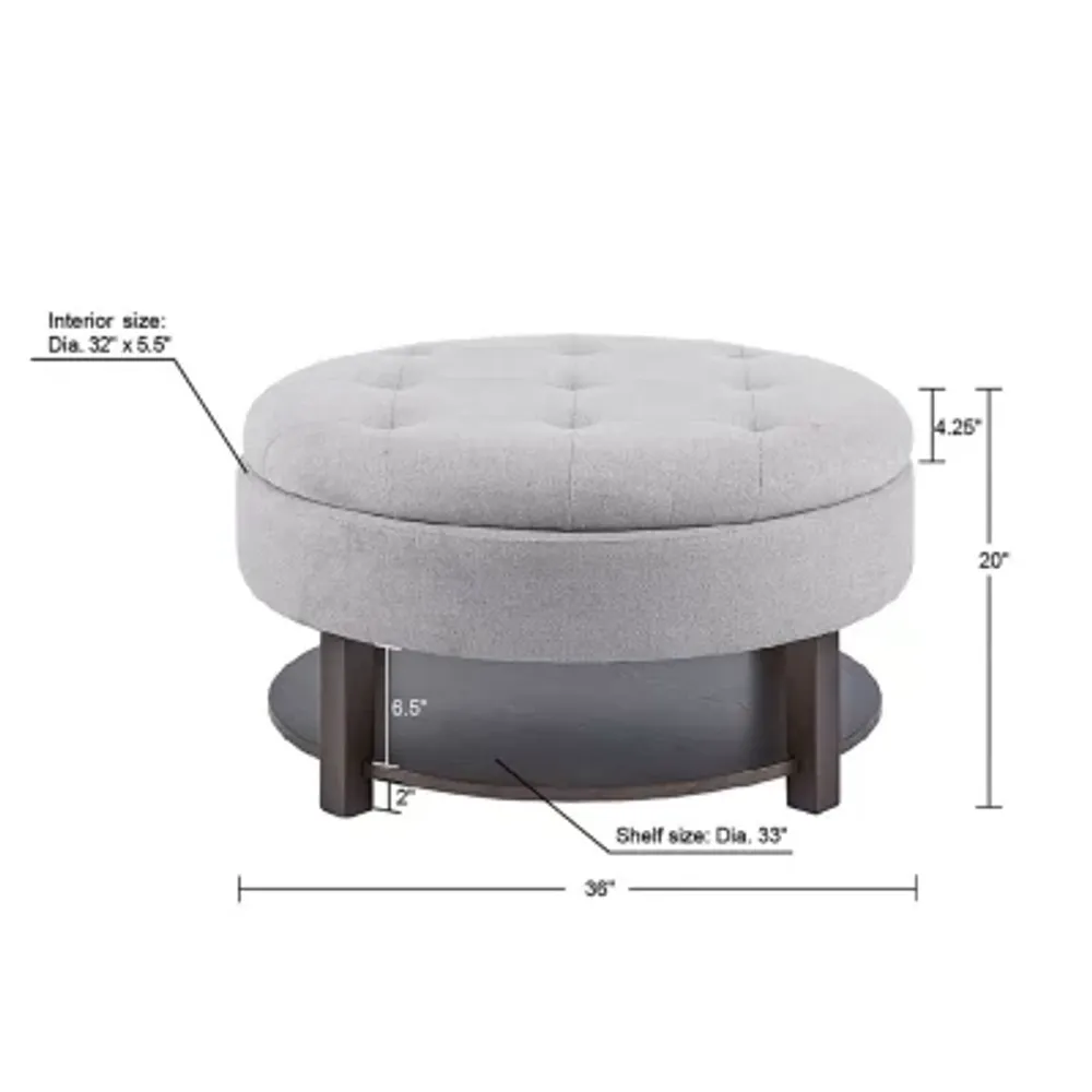 Madison Park Javier Living Room Collection Upholstered Ottoman