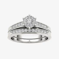 1/2 CT.T.W. Natural Diamond 10K Gold Bridal Set Ring