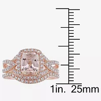 1/4 CT. T.W. Pink Morganite 10K Gold Bridal Set