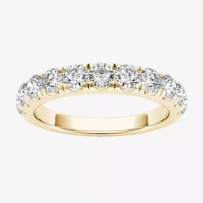 Womens 2MM 1/ CT. T.W. Natural White Diamond 14K Gold Wedding Band