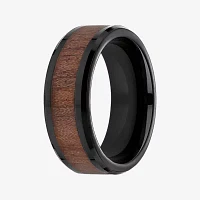 Mens Comfort Fit 8mm Cobalt with Rosewood Inlay Wedding Band