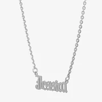 Womens Sterling Silver 16 Inch Name Necklace