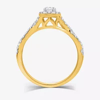 I Said Yes (H-I / I1) Womens 1 CT. T.W. Lab Grown White Diamond Sterling Silver or 14K Gold Over Oval Side Stone Halo Bridal Set