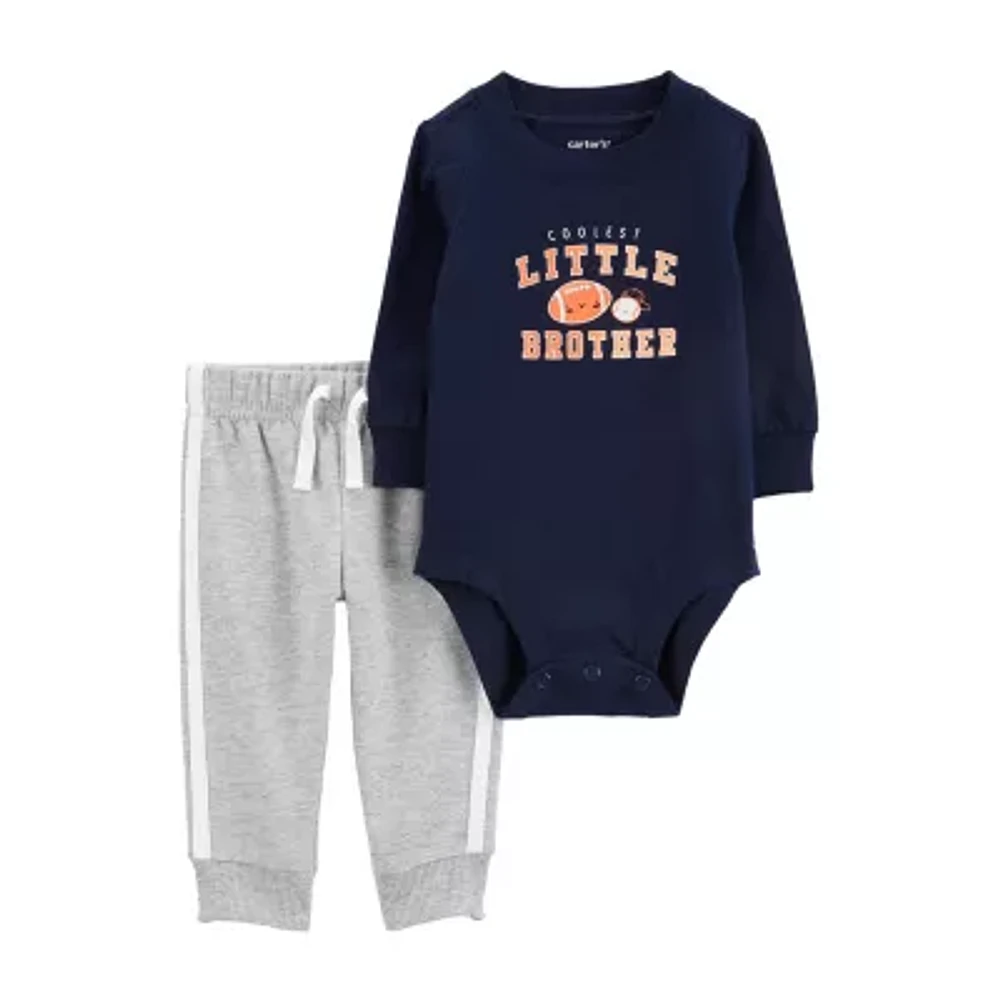 Carter's Baby Boys 2-pc. Crew Neck Long Sleeve Bodysuit Set