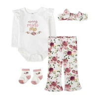 Baby Essentials Girls 4-pc. Clothing Set