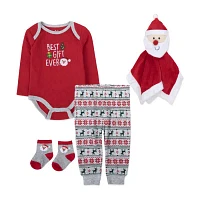 Baby Essentials Santa Boys 4-pc. Clothing Set