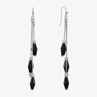Mixit Womens Black Drop Earrings