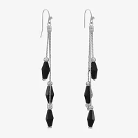 Mixit Womens Black Drop Earrings