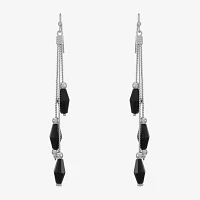 Mixit Womens Black Drop Earrings