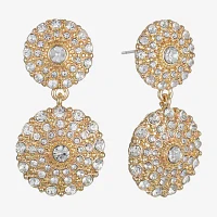 Monet® Gold-Tone Crystal Double Drop Earrings