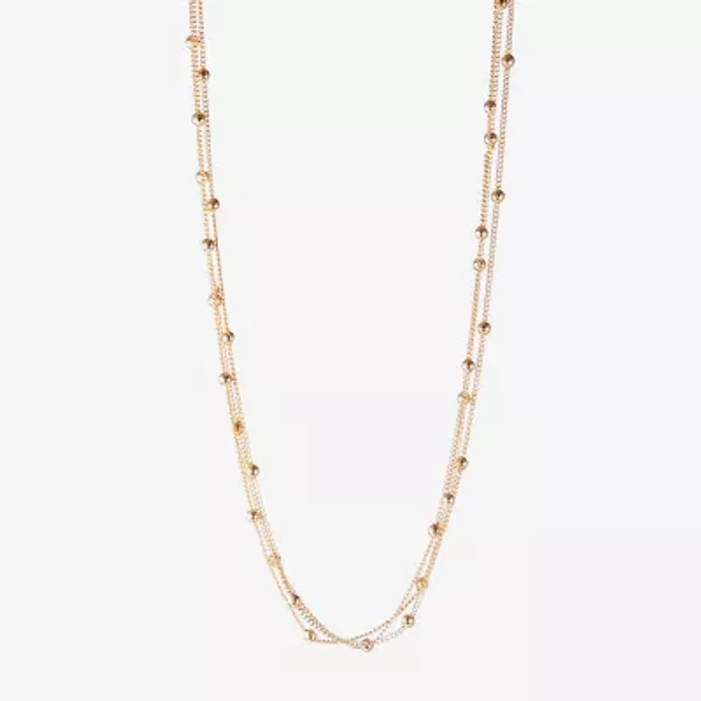 Liz Claiborne® Silver-Tone 3-Strand Ball Layered Necklace