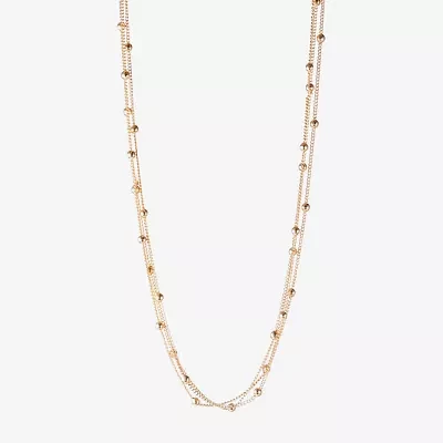 Liz Claiborne® Silver-Tone 3-Strand Ball Layered Necklace