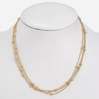 Liz Claiborne® Silver-Tone 3-Strand Ball Layered Necklace