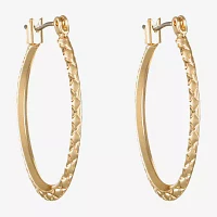 Liz Claiborne® Gold-Tone, Textured Oval Hoop Earrings