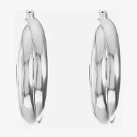 Liz Claiborne® Silver-Tone, Twisted Hoop Earrings